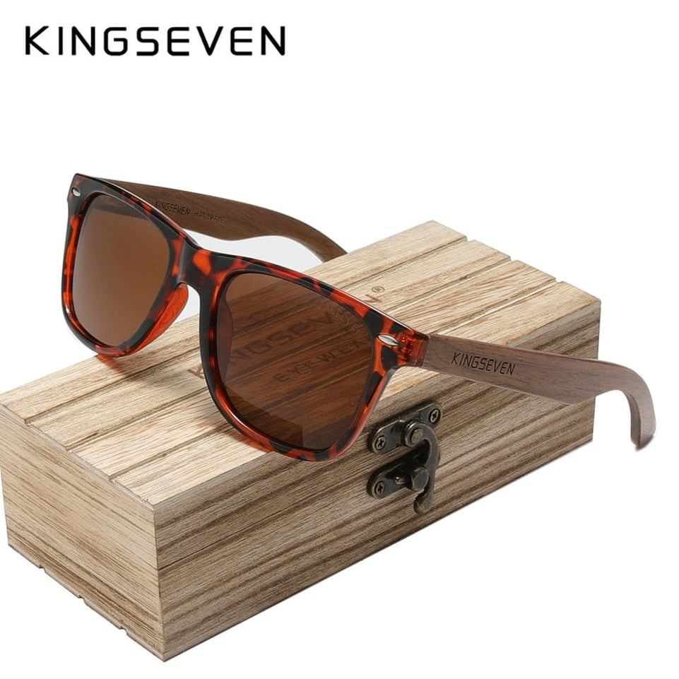 KINGSEVEN Brand 2022 Fashion Handmade Natural Wooden Sunglasses For Men Women Polarized Sun Glasses UV400 Mirror Male Eyewear