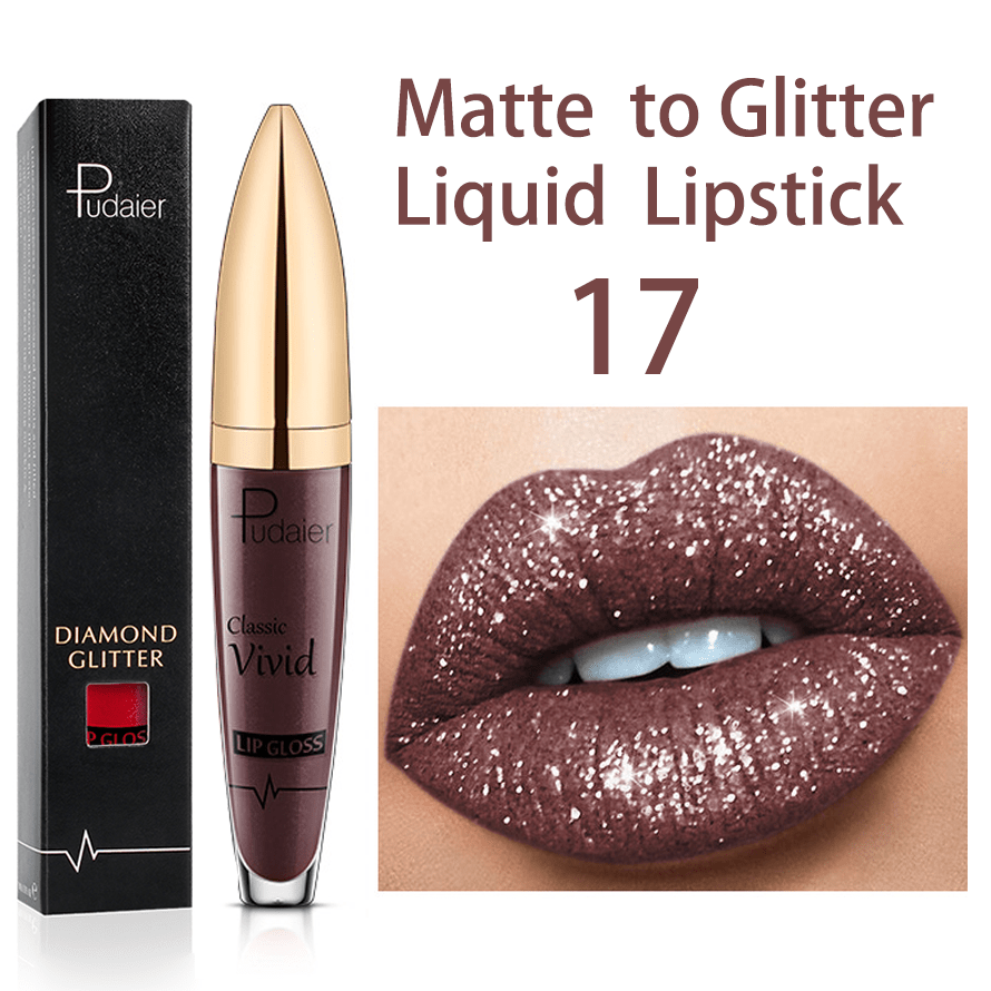 Sexy Diamond Shimmer Glitter Lipg Loss Matte To Glitter Liquid Lipstick Waterproof Diamond Pearl Colour Lip Gloss Makeup Beauty