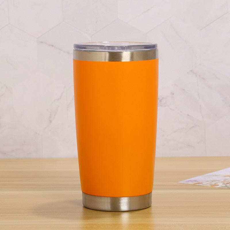 20oz Thermal Beer Mug Cups Stainless Steel Coffee Thermos Water Bottle Vacuum Insulated Leakproof With Lids Tumbler - Wowza