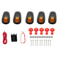 Smoked 5 Pcs 12 LED Vehicle Car Cab Roof Running Marker Lights for Truck SUV Off Road Set Bulb Lamp Car Styling