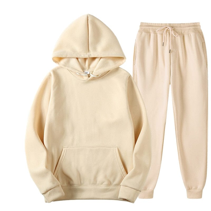 Two Piece Set Casual Fleece Tracksuit Women Winter 2020 Women's Sets Oversized Hooded Long Sleeve Hoodie Sport Pants Lady Suit