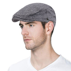 2019 new Man Berets cotton British Vintage Flat Caps Gatsby Male Solid Gray Black Spring Autumn Winter Adjustable Driver Hats