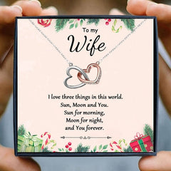 To My Soulmate Necklaces for Women Gift Heart Pendant Necklace Female Girl Crystal Infinity Necklace Gifts Wife Lovers Jewelry