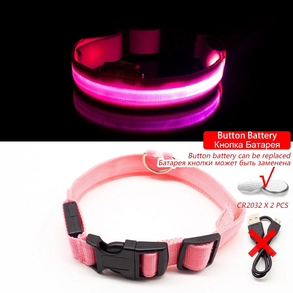 USB Charging/Battery replacement Led Dog Collar Anti-Lost Collar For Dogs Puppies Dog Collars Leads LED Supplies Pet Products - Wowza