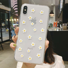 Clear Cartoon Colorful Flower Phone Case For iPhone 13 12 11 14Pro Max X XR XS Max 12 Mini 6 6s 7 8 Plus SE 2020 Cute Soft Shell