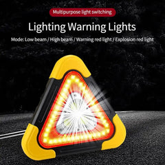 Car Emergency Breakdown Warning Triangle Red Reflective Safety Hazard Lamp Vehicle Tripod Stop Logo LED Light