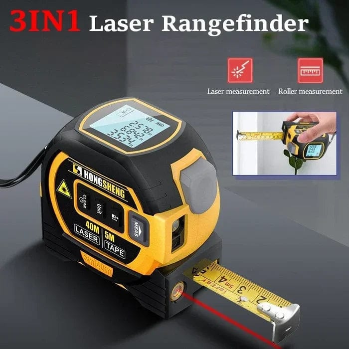 Laser digital Tape Measure 3 In 1 High Precision Laser Rangefinder Steel Tape Measure