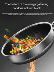 Stainless Steel Frying Pan 316 Stainless Steel Wok Pan Double-sided Honeycomb Skillet Suitable for All Stove