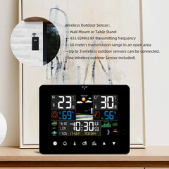 Weather Station Alarm Clock Multifunction Thermometer Hygrometer Touch Screen Wireless Sensor Sunrise Sunset