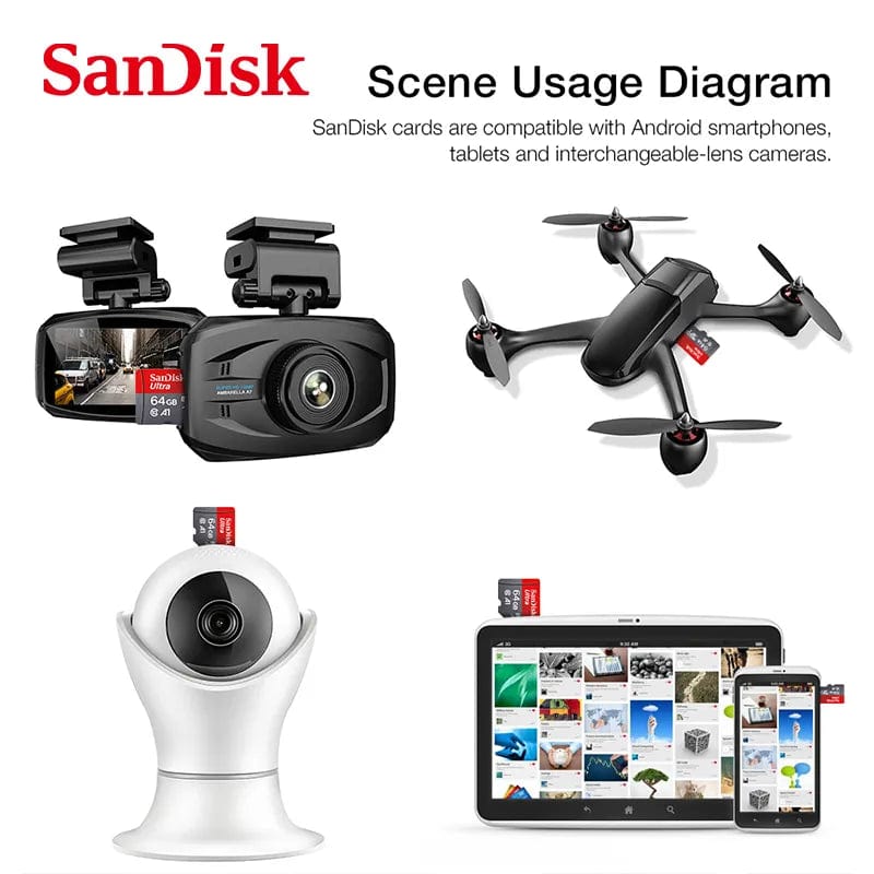 Sandisk Ultra micro sd 128GB 32GB 64GB 256GB 512GB A1 Micro SD Card SD TF Flash Card Memory Card Class 10 for Phone