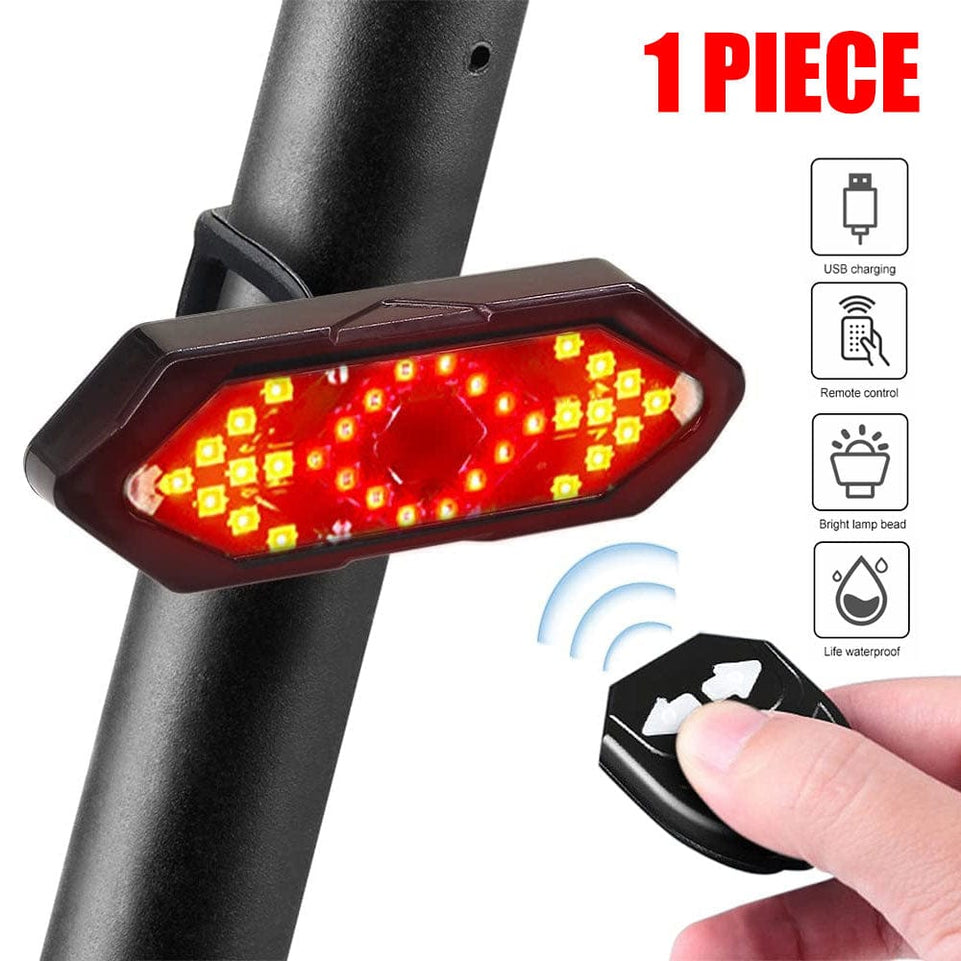 Smart Bike Rear Light Wireless Remote Control Warning Lamp USB Rechargeable Turning Signal Rear Light with Horn Funciton