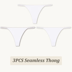 3PCS Seamless Thong Women Thin Strap Low Waist High Flexibility Panties Sexy Underwear Ladies Briefs T-back Comfortable Women