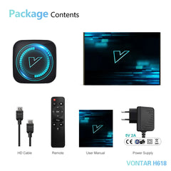 8k TV Box Android 12 H618 Quad Core Cortex A53 Support 8K Video 4K HDR10+ BT Wifi Google Voice Media player