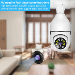 Wifi 5MP E27 5G Bulb Surveillance Camera Indoor 4X Digital Zoom AI Human Detect Full Color Night Vision Wireless Cam Smart Home