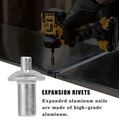 100 x Hammer Drive expansion Rivets Percussion Expansion Aluminium nail Head Piercing Knock Type Small tapping screws Fasteners