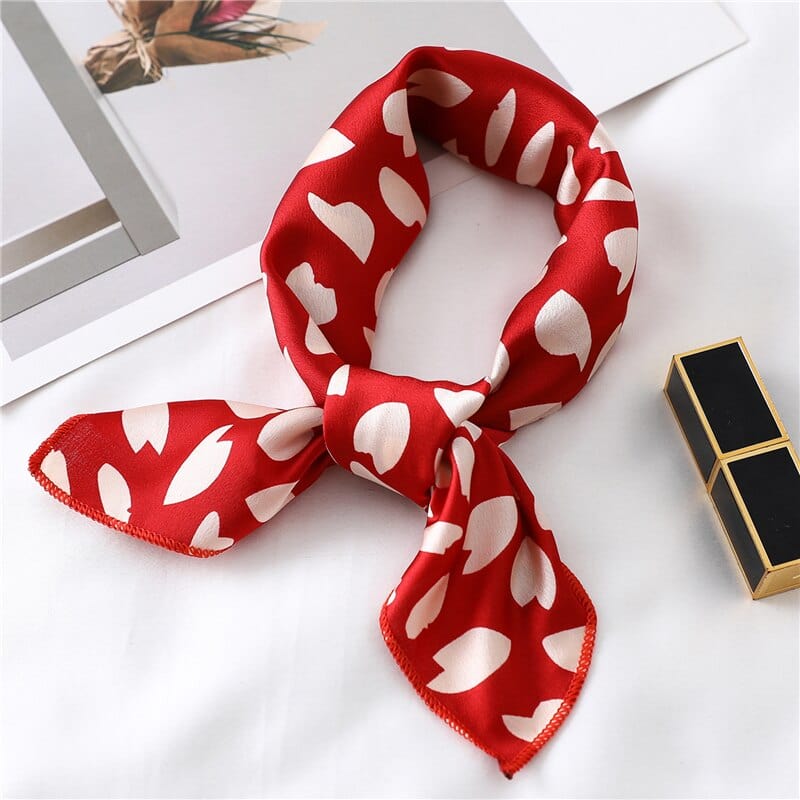 2022 New Women Silk Scarf Square Foulard Lady's Neck Hair Scarves Design Printed Head Kerchief Fashion Girl  Scarfs