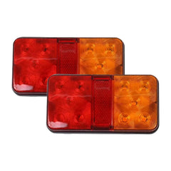 LED Tail Lights 2Pcs 12V 24V 10 Taillight Turn Signal Indicator Stop Lamp Rear Brake Light For Car Truck Trailer