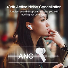 QCY HT05 ANC Wireless Earphone 40dB Noise Cancelling Bluetooth 5.2 Headphone 6 Mic ENC HD Call TWS Earbuds Transparency Mode