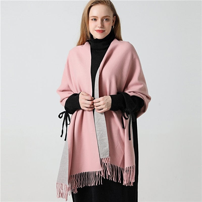 Winter Cashmere Scarf Women Thick Warm Shawls Wraps Lady Solid Scarves Fashion Tassels Pashmina Blanket Quality Foulard 2023 New