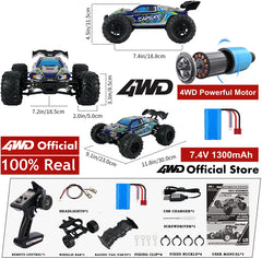 4WD 1:16 80KM/H Super Brushless 50KM/H Brushed RC Car 4x4 Off Road Remote Control High Speed Drift Monster Truck Toy  Kids Adult