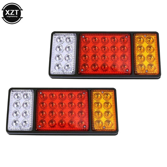 2pcs Waterproof 12V 36 LED Taillights Car 24v Truck RV Van Bus Rear Tail Trailer Lights Signal Indicator Brake Stop Reverse Lamp