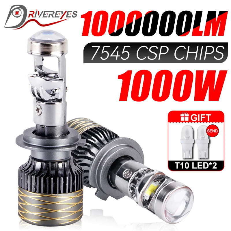 Canbus LED Projector Bulb Headlight Mini Lens H11 H8 9005 9006 HB3 HB4  6000K Auto Motorcycle Mini Lens