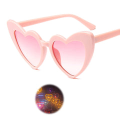 Love Heart Shaped Effects Glasses Watch The Lights Change to Heart Shape At Night Diffraction Glasses Women Fashion Sunglasses