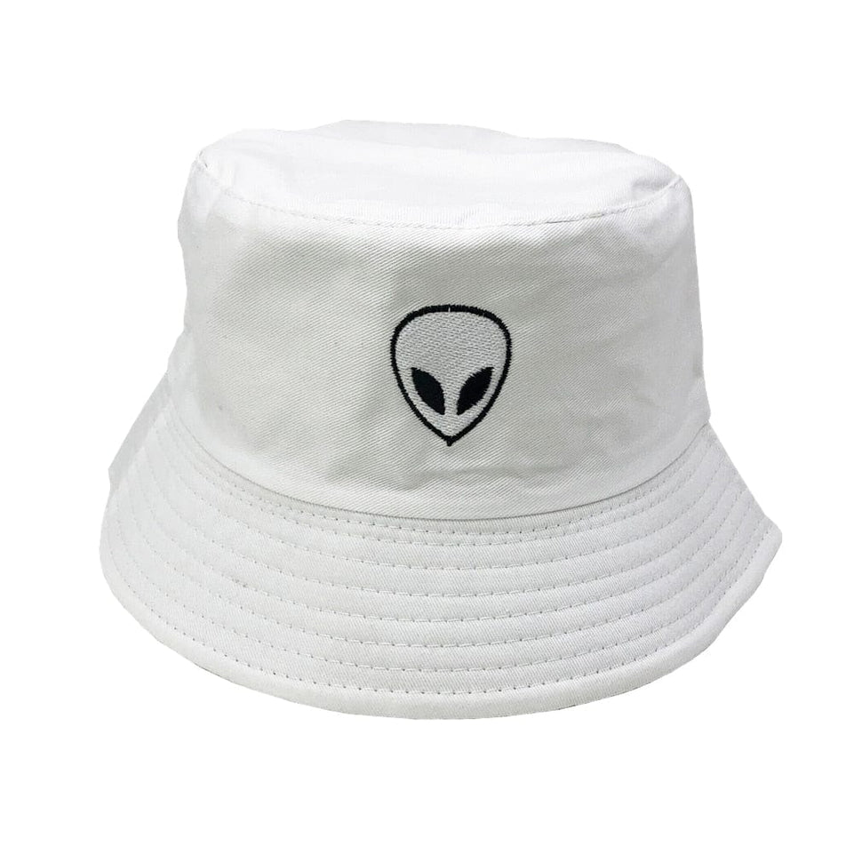 Unisex Embroidered Alien Foldable Bucket Hat Beach Sun  Street Headwear Fisherman Outdoor  Men and Woman Cap