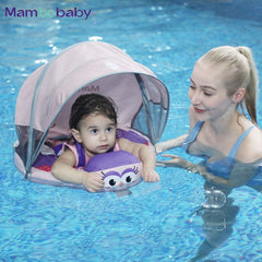 Mambobaby Baby Float Swimming Ring With Roof Infant Waist Floater Non-Inflatable Buoy Beach Pool Accessories Toys Swim Trainer