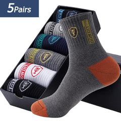 5 Pairs Mens Sports Socks Summer Leisure Sweat Absorbent Comfortable Thin Breathable