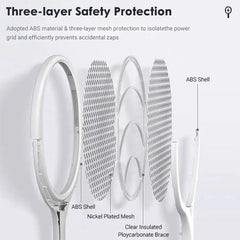 Insect Killer Racket Bug Safety Insulated Battery Powered Lamp ABS Adjustable Electric Mosquito Swatter