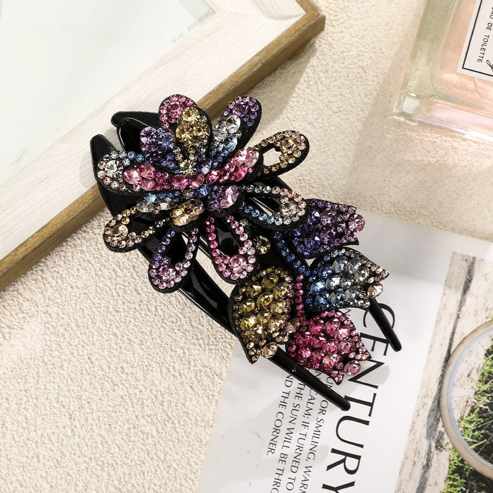 Rhinestone Hairpin Flower Leaf Butterfly Duckbill Hair Claws Retro Hair Clips Accessories For Women Shinning Ponytail Headwear