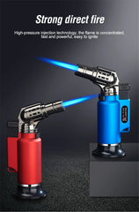 Gas Lighters Metal Windproof Turbo Welding Torch Kitchen Cooking Adjustable Flame Powerful Spray Gun Cigar Lighter For Men Gifts