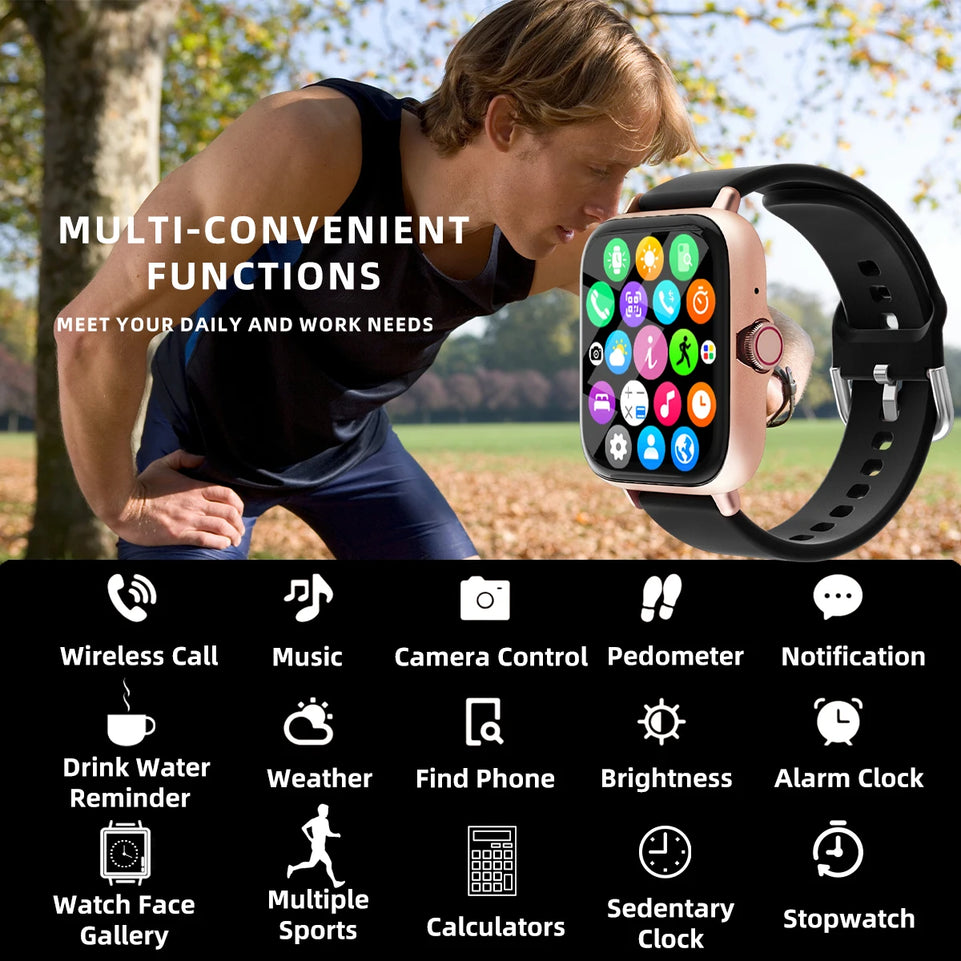 Smart Watch Waterproof with Message Answer Call Sleep Monitoring Sports Pedometer Information Alerts For iPhone Android