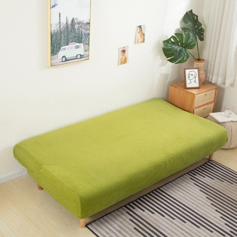 Polar Fleece Fabric Armless Sofa Bed Cover Solid Color Without Armrest Big Elastic Folding Furniture home Decoration Bench Cover