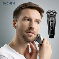 Electrical Rotary Shaver for Men 3D Floating Blade Washable Type-C USB Rechargeable Shaving Beard Machine