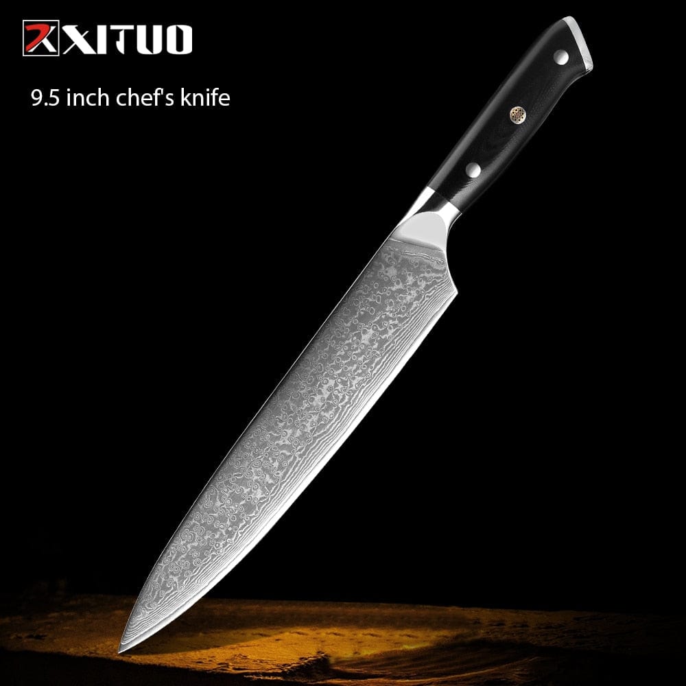 XITUO Damascus kitchen Knife 1-9PC 67 layers Japan Damascus steel Chef knife Sharp Sankotu Cleaver Boning Paring knife G10 handl - Wowza