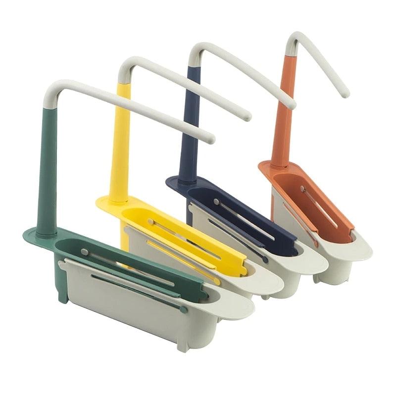 Telescopic Sink Drain Rack Soap Sponge Holder Organizer Sink Shelf Hanger Expandable Storage Basket Kitchen Tool - Wowza