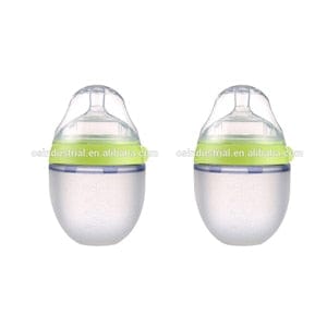 Silicone Baby Bottle Green/Pink 5 oz and 8 oz Baby Bottles 2 Pack BPA free Feeding bottle children kids