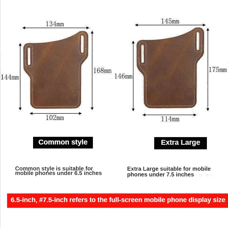 Men Phone Case Holster Cellphone Loop Holster Belt Waist Bag Props Leather Purse Phone Wallet Running Pouch Travel Camping Bags