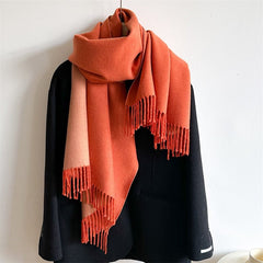 Winter Cashmere Scarf Women Thick Warm Shawls Wraps Lady Solid Scarves Fashion Tassels Pashmina Blanket Quality Foulard 2023 New