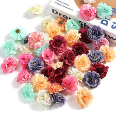 Rose Artificial Flowers Heads 4.5cm Fake Flowers For Wedding Party Decoration Home Decor DIY Craft Wreath Cake Gifts Accessories