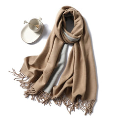 Winter Cashmere Scarf Women Thick Warm Shawls Wraps Lady Solid Scarves Fashion Tassels Pashmina Blanket Quality Foulard 2023 New