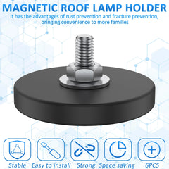 Magnet Mount Base Led Light Bar 1.7 Inch Round Neodymium Mounting Magnet M6 Thread Stud Magnet Anti-Scratch