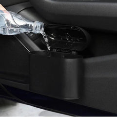 Universal Organiser Car Trash Bin Hanging Vehicle Garbage Dust Case Storage Box Black ABS Square Pressing Trash Can