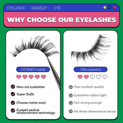 5 pairs Cat Eye Lashes Faux Mink Eyelashes Clear Band Lashes Natural Look Wispy Mink Eyelashes Full Strip Lashes