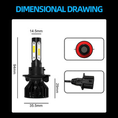 Toyota Land Cruiser 2009-2014 9005 HB3 H11 LED Car Headlights Bulbs CSP Chips 60000LM 6000K Auto Fog Lights