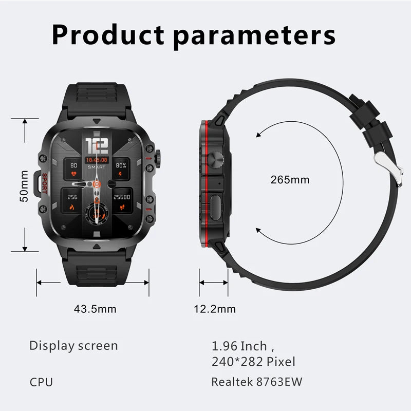 Xiaomi New Rugged Military GPS Smart Watch Men Bluetooth Call Health Monitoring AI Voice Sports Waterproof Smartwatches