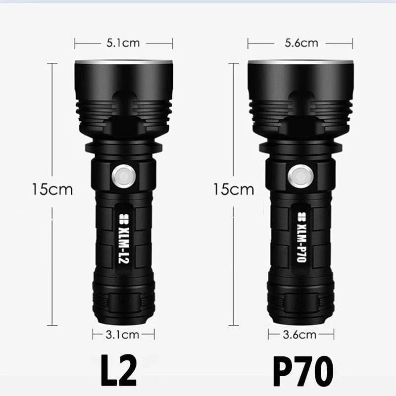 P70 Tactical Lamp Strong Light Flashlight Outdoor High-power Led USB Rechargeable Waterproof  Aluminium Alloy Torch