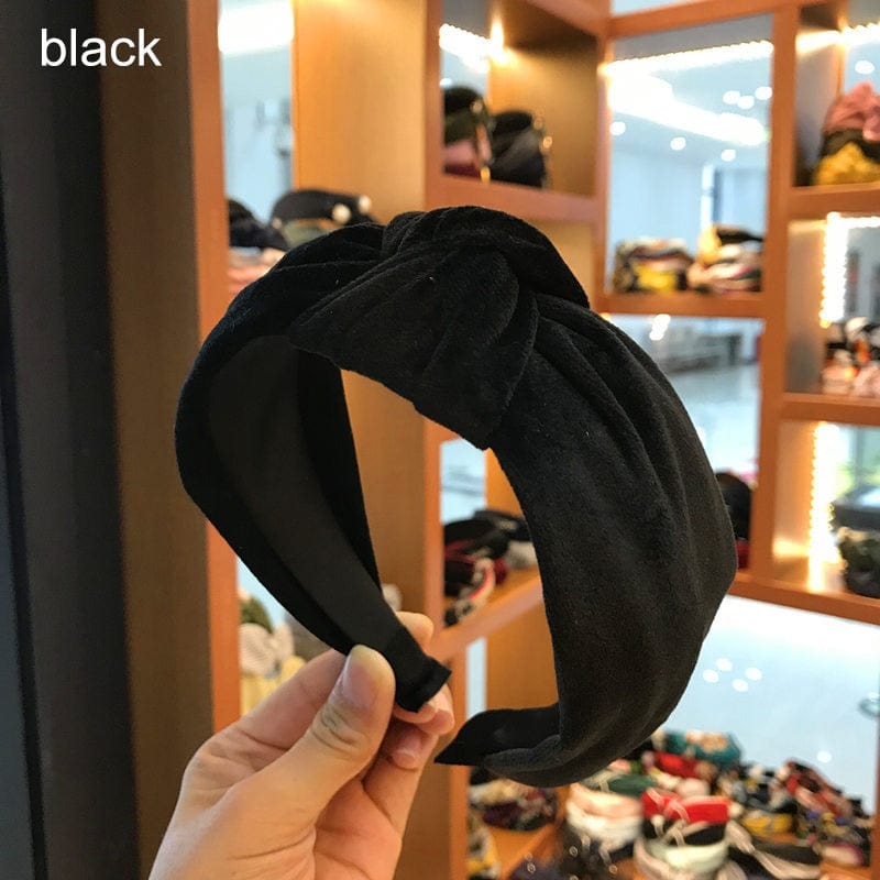 Wide Top Knot Hair Bands For Women Headdress Solid Color Cloth Headband Bezel Girls Hairband Hair Hoop Female Hair Accessories